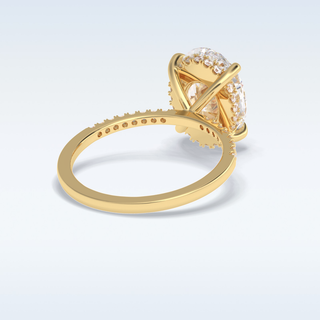 Elegant 3.54 CT Pave & Hidden Halo Engagement Ring Featuring Oval Moissanite
