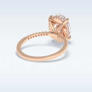 Elegant 3.54 CT Pave & Hidden Halo Engagement Ring Featuring Oval Moissanite