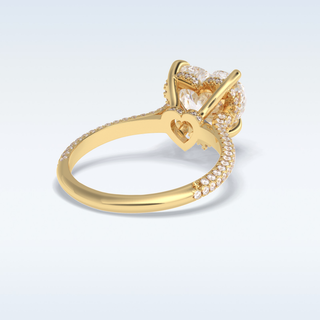 Elegant 3.0 CT Pave & Hidden Halo Engagement Ring Featuring Heart Moissanite