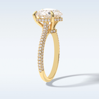 Elegant 3.0 CT Pave & Hidden Halo Engagement Ring Featuring Heart Moissanite