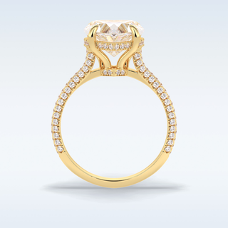 Elegant 3.0 CT Pave & Hidden Halo Engagement Ring Featuring Heart Moissanite