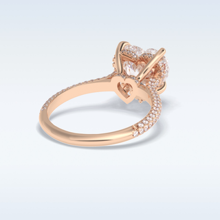 Elegant 3.0 CT Pave & Hidden Halo Engagement Ring Featuring Heart Moissanite
