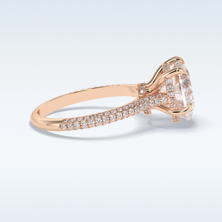 Elegant 3.0 CT Pave & Hidden Halo Engagement Ring Featuring Heart Moissanite