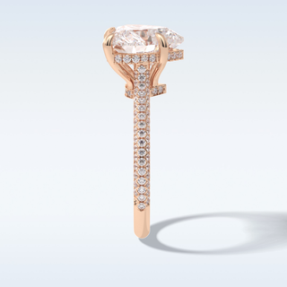 Elegant 3.0 CT Pave & Hidden Halo Engagement Ring Featuring Heart Moissanite
