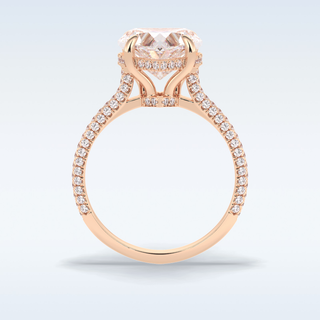 Elegant 3.0 CT Pave & Hidden Halo Engagement Ring Featuring Heart Moissanite