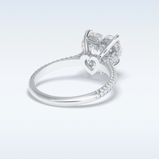 Elegant 3.0 CT Pave & Hidden Halo Engagement Ring Featuring Heart Moissanite