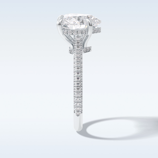 Elegant 3.0 CT Pave & Hidden Halo Engagement Ring Featuring Heart Moissanite