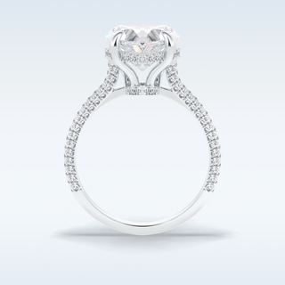 Elegant 3.0 CT Pave & Hidden Halo Engagement Ring Featuring Heart Moissanite