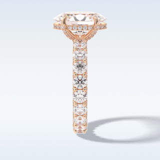 Elegant 3.09 CT Pave & Hidden Halo Engagement Ring Featuring Oval Moissanite