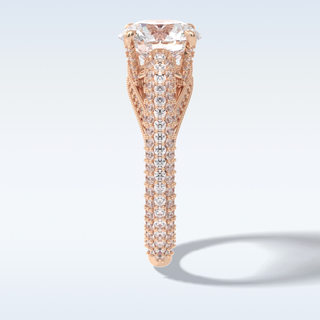 3.0 CT Pave Engagement Ring Featuring Round Moissanite