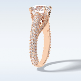 3.0 CT Pave Engagement Ring Featuring Round Moissanite