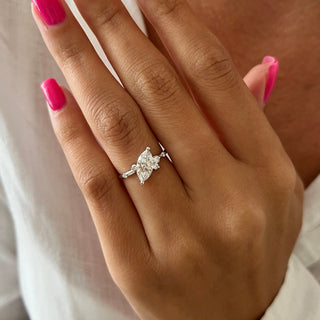 Marquise Cluster Engagement Ring – 1 CT Lab Grown Diamond