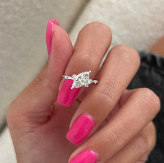 Marquise Cluster Engagement Ring – 1 CT Lab Grown Diamond