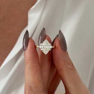 Round Halo, Pave & Split Shank Engagement Ring – 1.93 CT Lab Grown Diamond
