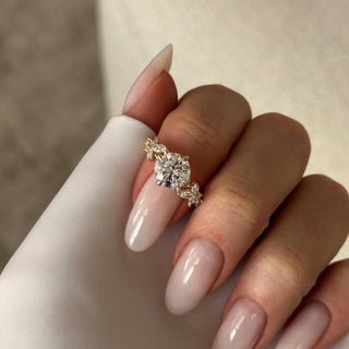 Round Halo, Pave & Split Shank Engagement Ring – 1.93 CT Lab Grown Diamond