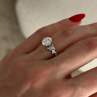 Round Halo, Pave & Split Shank Engagement Ring – 1.93 CT Lab Grown Diamond