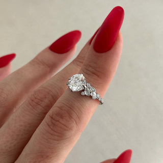 Round Halo, Pave & Split Shank Engagement Ring – 1.93 CT Lab Grown Diamond