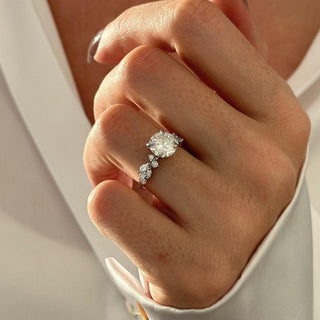 Round Halo, Pave & Split Shank Engagement Ring – 1.93 CT Lab Grown Diamond