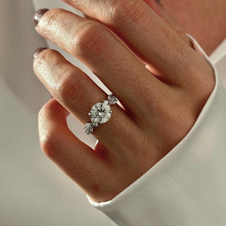 Round Halo, Pave & Split Shank Engagement Ring – 1.93 CT Lab Grown Diamond