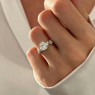 Round Halo, Pave & Split Shank Engagement Ring – 1.93 CT Lab Grown Diamond