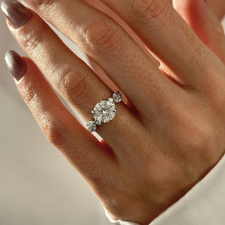 Round Halo, Pave & Split Shank Engagement Ring – 1.93 CT Lab Grown Diamond