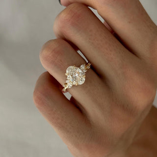 Round Halo, Pave & Split Shank Engagement Ring – 1.93 CT Lab Grown Diamond