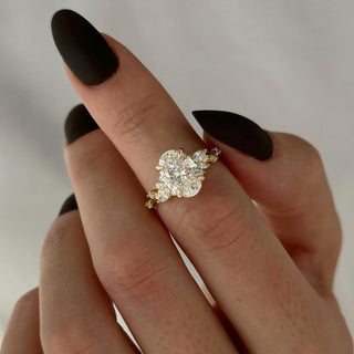 Round Halo, Pave & Split Shank Engagement Ring – 1.93 CT Lab Grown Diamond