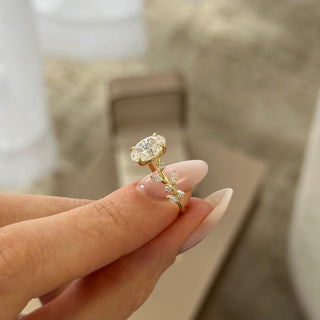 Round Halo, Pave & Split Shank Engagement Ring – 1.93 CT Lab Grown Diamond