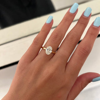 Round Halo, Pave & Split Shank Engagement Ring – 1.93 CT Lab Grown Diamond