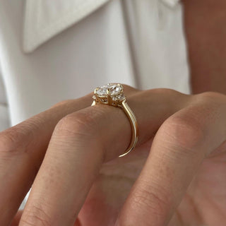 Round Halo, Pave & Split Shank Engagement Ring – 1.93 CT Lab Grown Diamond
