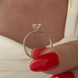 Round Halo, Pave & Split Shank Engagement Ring – 1.93 CT Lab Grown Diamond