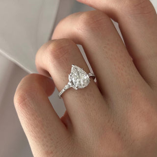 Round Halo, Pave & Split Shank Engagement Ring – 1.93 CT Lab Grown Diamond