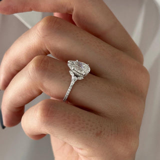 Round Halo, Pave & Split Shank Engagement Ring – 1.93 CT Lab Grown Diamond