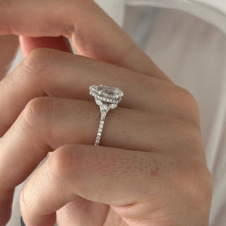 Round Halo, Pave & Split Shank Engagement Ring – 1.93 CT Lab Grown Diamond