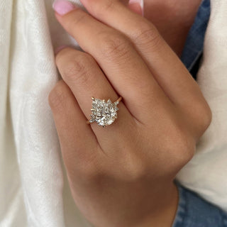 Round Halo, Pave & Split Shank Engagement Ring – 1.93 CT Lab Grown Diamond