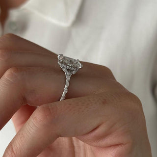 Round Halo, Pave & Split Shank Engagement Ring – 1.93 CT Lab Grown Diamond