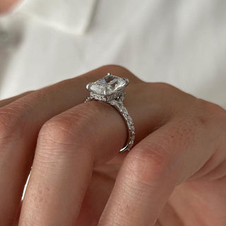 Round Halo, Pave & Split Shank Engagement Ring – 1.93 CT Lab Grown Diamond