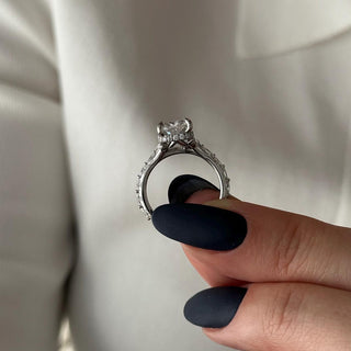 Round Halo, Pave & Split Shank Engagement Ring – 1.93 CT Lab Grown Diamond