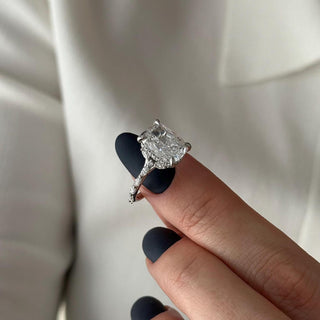 Round Halo, Pave & Split Shank Engagement Ring – 1.93 CT Lab Grown Diamond