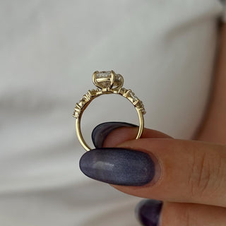 Elongated Cushion Cluster Engagement Ring – 2 CT Lab Grown Diamond