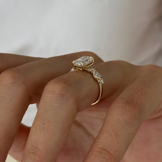 Elongated Cushion Cluster Engagement Ring – 2 CT Lab Grown Diamond