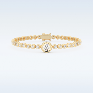 Moissanite Chain Linked Bracelet in Solid Gold – 14K | 18K Yellow, White & Rose Gold 4