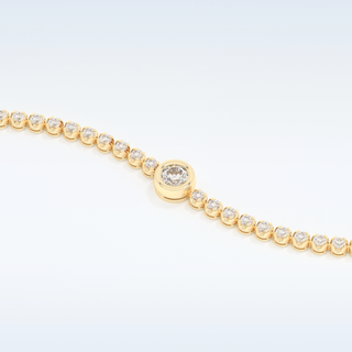 Moissanite Chain Linked Bracelet in Solid Gold – 14K | 18K Yellow, White & Rose Gold 5