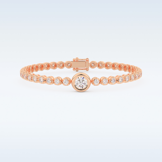 Moissanite Chain Linked Bracelet in Solid Gold – 14K | 18K Yellow, White & Rose Gold 7