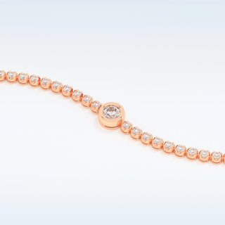 Moissanite Chain Linked Bracelet in Solid Gold – 14K | 18K Yellow, White & Rose Gold 8