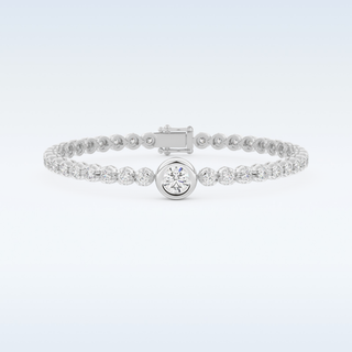 Moissanite Chain Linked Bracelet in Solid Gold – 14K | 18K Yellow, White & Rose Gold 1