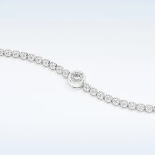 Moissanite Chain Linked Bracelet in Solid Gold – 14K | 18K Yellow, White & Rose Gold 2