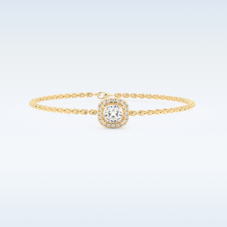 Moissanite Chain Linked Bracelet in Solid Gold – 14K | 18K Yellow, White & Rose Gold 4