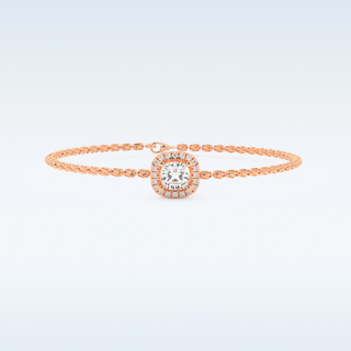 Moissanite Chain Linked Bracelet in Solid Gold – 14K | 18K Yellow, White & Rose Gold 7