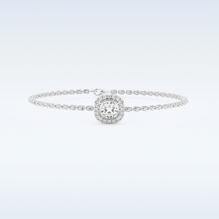 Moissanite Chain Linked Bracelet in Solid Gold – 14K | 18K Yellow, White & Rose Gold 1